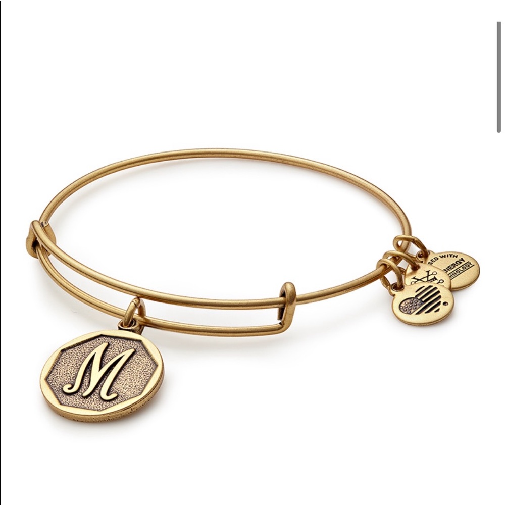 ALEX and ANI Initial M Charm Bangle